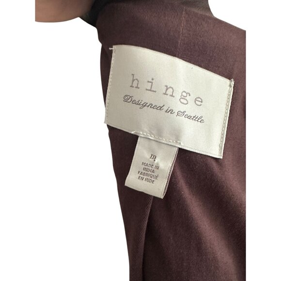 HINGE Women's Brown Leather Zip Jacket Size Medium - Picture 2 of 7